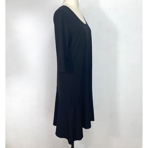 Clara SunWoo Woman Black Knit Dress Medium Scoop Neck Designer Career Travel USA - Picture 8 of 10
